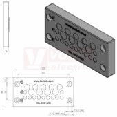 KEL-DPZ 16/20 membránová průchodka, šedá, IP66, vnější 120x58x14mm, výřez 86x36mm, vstupy kabelů 11x 3,2-6,5mm, 5x5-10,2mm, 4x7,5-12mm (43817)