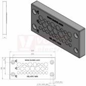 KEL-DPZ 16/25 membránová průchodka, šedá, IP66, vnější 120x58x14mm, výřez 86x36mm, vstupy kabelů 16x3,2-6,5mm, 6x5-10,2mm, 3x7,5-12mm (43818)