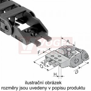 KA10.1 041 řetězové zakončení (s čepy), pro vnitřní š=41mm, plast, pro řetěz MP 10.1 (MR-010100006100)