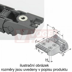 KA/Z 18.1 070/ESD řetězové zakončení (s otvory), pro vnitřní š=70mm, plast, pro řetěz MP 18.1, MP 18.2, barva šedivá, ESD=pro prostředí s nebezpečím výbuchu (MR-018100005870)
