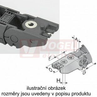 KA/Z 18.1 018/ESD řetězové zakončení (s otvory), pro vnitřní š=18,4mm, plast, pro řetěz MP 18.1, MP 18.21, barva šedivá, ESD=pro prostředí s nebezpečím výbuchu (MR-018100005070)