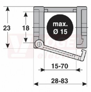 MP 18.2 018 RV028 řetězový článek rádius 28mm, výška 18/23mm, šířka 18/31mm, délka článku 33mm (30ks/1bm), pro otevírací přepážky vnitřní (MR-018201802800)