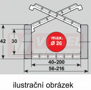 MP 30.1 LEVÝ stranový článek rádius 100mm, výška 30/42mm, plast  (MR-030100000000)