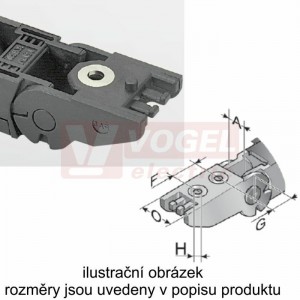 KA/Z 18.1 015 řetězové zakončení (s otvory), pro vnitřní š=15mm, plast, pro řetěz MP 18.1, MP 18.2 (MR-018100004800)