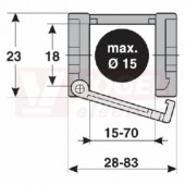 MP 18.2 025 RV038/ESD řetězový článek s předpětím rádius 38mm, výška 18/23mm, šířka 25/38mm, délka článku 33mm (30ks/1bm), pro otevírací přepážky vnitřní, ESD=pro prostředí s nebezpečím výbuchu (MR-018202503870)