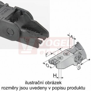 KA/Z 18.1 025/ESD řetězové zakončení (s čepy), pro vnitřní š=25mm, plast, pro řetěz MP 18.1, MP 18.2, barva šedivá, ESD=pro prostředí s nebezpečím výbuchu (MR-018100005370)