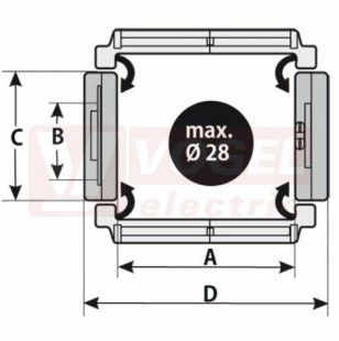 MP 32 RV150 stranový článek rádius 150mm, výška 32/53, plast, s předpětím (MR-032000015000)