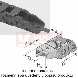 KA10.1 021 řetězové zakončení (s otvory), pro vnitřní š=21mm, plast, pro řetěz MP 10.1 (MR-010100005600)