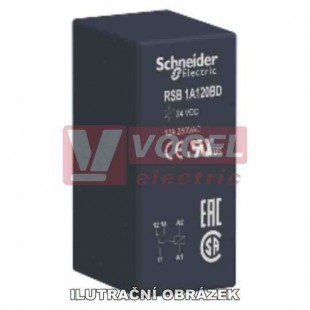 RSB1A120FD  Relé pro rozhraní 1P/ 12A, 110VDC, bez LED, bez test.tlačítka, bez ochranné diody, kontakty AgNi