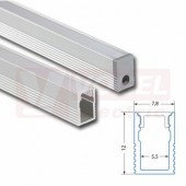 Přisazený hliníkový profil PV, 8x12 mm, matný difuzor, 2 m (761.028.43.2)