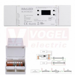 RF a DMX přijímač k ovládání digitálních SPI LED pásků,  max.10A (910.046.22.0)