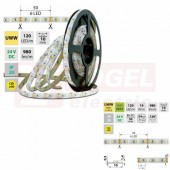 LED pásek SMD2835 UWW, 120LED/m, 14W/m, 980lm/m, IP20, DC 24V, 10mm, 5m (126.820.60.0)