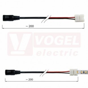 Napájecí konektor - zásuvka, konektor s připojením k LED pásku 8 mm, pro 120x3528 (112.006.21.3)