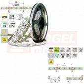 LED pásek SMD2835 WW, 120LED/m, 14W/m, 1040lm/m, IP54, DC 24V, 10mm, 5m (126.359.60.0)