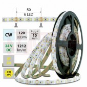 LED pásek SMD2835 CW, 120LED/m, 14W/m, 1212lm/m, IP54, DC 24V, 10mm, 5m (126.360.60.0)