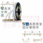 LED pásek SMD5050 RGB + CW, 60LED/m, 19,2W/m, 910lm/m, IP20, DC 24V, 12mm, 50m (128.634.60.2)
