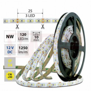 LED pásek SMD2835 NW, 120LED/m, 14W/m, 1250lm/m, IP54, DC 12V, 10mm, 5m (121.816.60.0)