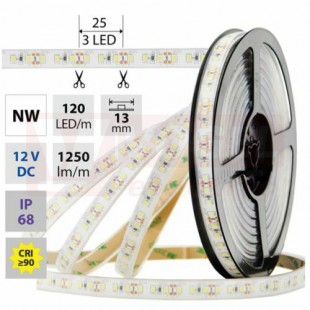LED pásek SMD2835 NW, 120LED/m, 14W/m, 1250lm/m, IP68, DC 12V, 13mm, 5m (121.817.60.0)