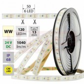 LED pásek SMD2835 WW, 120LED/m, 14W/m, 1040lm/m, IP68, DC 24V, 13mm, 5m (126.369.60.0)
