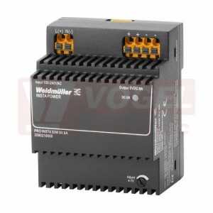 Zdroj spínaný 1f  5VDC  6,0A  PRO INSTA 30W, modulární, adjustace potenciometrem 4-7V,  rozměry švh 45x92,5x62 (2580210000)