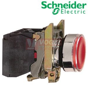 XB4BW34M5 Ovládač stiskací prosvětlený, lícující, 1 Z + 1 V, s integrovanou LED 230...240V, rudý