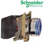 XB4BW36M5 Ovládač stiskací prosvětlený, lícující, 1 Z + 1 V, s integrovanou LED 230...240V, modrý