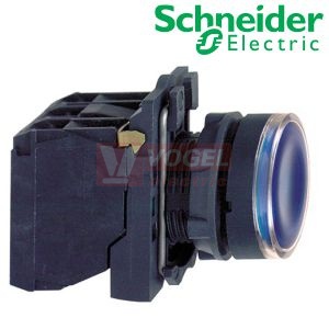 XB5AW36G5 Ovládač stiskací prosvětlený, lícující, 1 Z + 1 V, 110..120V - modrý
