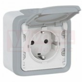 Zásuvka IP55 1-nás. 69733 Plexo IP55, 2+PE (16A/250V) SCHUKO, barva šedá