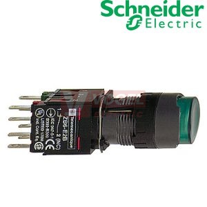 XB6AE3B5B Ovládač stiskací prosvětlený přesahující s návrat., 1 Z + 1 V - zelený, včetně LED 12…..24V