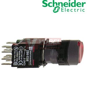 XB6AW4B5B Ovládač stiskací prosvětlený lícující s návratem, 1 Z + 1 V - červený, LED 12…..24V
