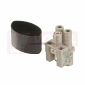 09120022752 Han Q 2/0-f konektor zásuvka 2-pin 40A/830V, 4-10mm2, kryt vel.3A, vodič 4-10mm2 RAL 7032