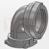 PASOG-52 přírubový konektor úhlový 90°, šedý, otočný, IP54, PA6, pro chráničku NW52