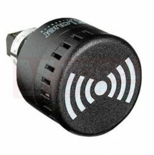 ESM - panelová piezo houkačka, průměr 45mm, 230/240 V AC, adj. 85-100dB, 2-tóny (trvalý/přerušovaný), černá barva, IP65, montáž do otvoru pr.22mm (813500313)