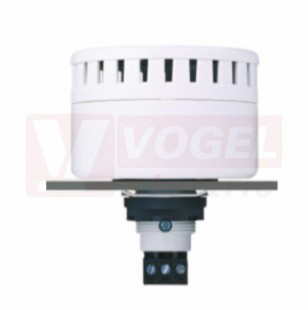 ESG - panelová piezo houkačka, průměr 65mm, 230/240 V AC, adj. 85-105dB, 2-tóny (trvalý/přerušovaný), šedá barva, IP65, montáž do otvoru pr.22mm (814100313)