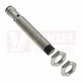 E2B-M12LN08-M1-B1 snímač indukční, M12, mosaz, Sn=8mm, nestíněný, PNP/NO, konektor M12/3pin, délka těla 54/74mm