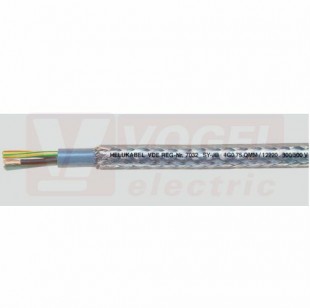 SY-JB  3x 2,50 kabel flexibilní s ocelovým opletem, barevné žíly se ze/žl, transparentní plášť (12278)