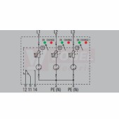 VPU AC I 3 300/12,5 LCF přepěťová ochrana typ 1+2 (L1-L2-L3/PE (N)), I imp 12,5 (10/350µs), Uc 300V, bez dálk.signalizace (2636970000)