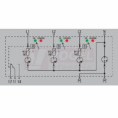 VPU AC I 3+1 R 300/12,5 LCF přepěťová ochrana typ 1+2 (L1-L2-L3-N/PE), I imp 12,5/50kA (10/350µs), Uc 300V, s dálk.signalizací (2636920000)