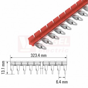 TCC 6,4/51 RD hřeben propojovací rudý, rozteč 6,4mm, 51 propojek (2556410000)