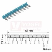 TCC 6,4/10 BL hřeben propojovací modrý, rozteč 6,4mm, 10 propojek, určeno pro paticová relé (2556440000)