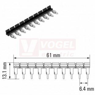 TCC 6,4/10 BK hřeben propojovací černý,  rozteč 6,4mm, 10 propojek (2556480000)