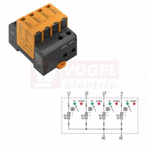 VPU AC II 4 300/50 kombinovaný svodič bleskových proudů a přepětí - třída II+III (2591140000)