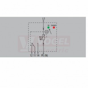 VPU AC II 1 480/50 přepěťová ochrana typ 1+3 (L1/PE(N)), I imp 20kA/50kA (8/20µs), Uc 480V, bez dálk.signalizace (2591210000)