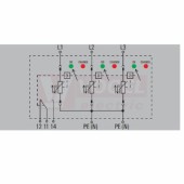 VPU AC II 3 R 480/50 přepěťová ochrana typ 1+3 (L1-L2-L3/PE(N)), I imp 20kA/50kA (8/20µs), Uc 480V, s dálk.signalizací (2591260000)