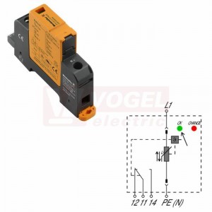 VPU AC II 1 R 750/35 přepěťová ochrana typ 1+3 (L1/PE(N)), I imp 20kA/35kA (8/20µs), Uc 750V, s dálk.signalizací (2591300000)