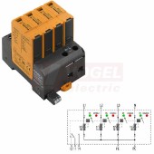 VPU AC I 4 R 300/12,5 přepěťová ochrana typ 1+2 (L1-L2-L3-N/PE), I imp 12,5kA (10/350µs), 20kA/50kA (8/20µs), Uc 300V, s dálk.signalizací (2591430000)