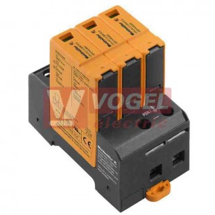 VPU AC I 3 300/12,5 přepěťová ochrana typ 1+2 (L1-L2-L3/PE(N)), I imp 12,5kA (10/350µs), 20kA/50kA (8/20μs), Uc 300V, bez dálk.signalizace, vysoké provedení  (2591440000)