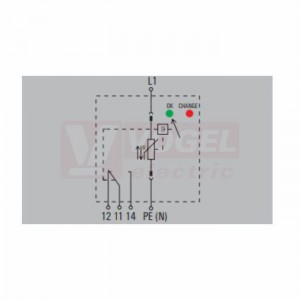 VPU AC II 1 R 75/50 přepěťová ochrana typ 1+3 (L1/PE(N)), I imp 20kA/50kA (8/20μs), Uc 75V, s dálk.signalizací (2591620000)
