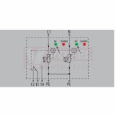 VPU AC II 2 R 75/50 přepěťová ochrana typ 1+3 (L1-N/PE), I imp 20kA/50kA (8/20μs), Uc 75V, s dálk.signalizací (2591630000)
