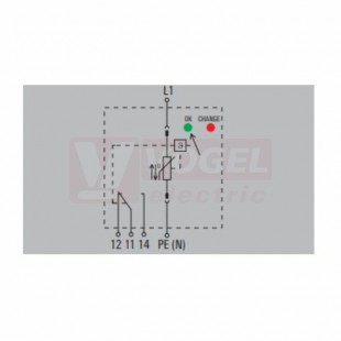 VPU AC II 1 150/50 přepěťová ochrana typ 1+3 (L1/PE(N)), I imp 20kA/50kA (8/20μs), Uc 150V, bez dálk.signalizace (2591650000)